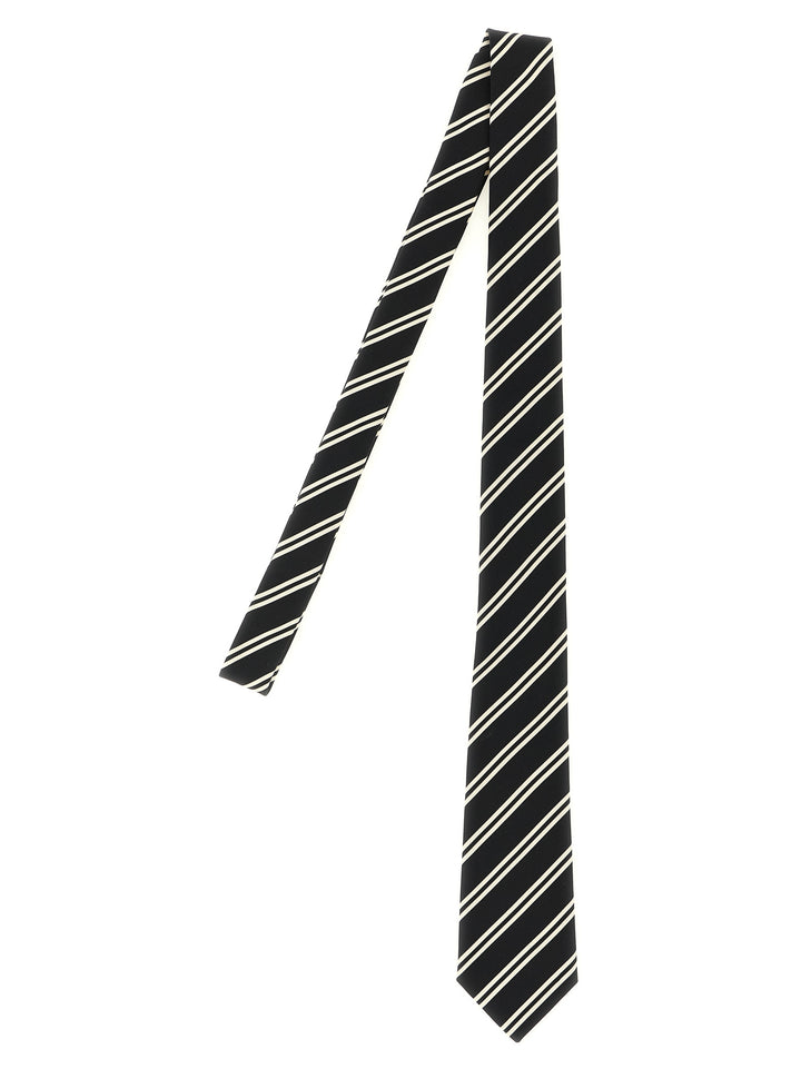 Saint Laurent Striped Tie Cravatte - Nero | 2b8c069b0e4843f57dec79cfb59cd0050e2e9841