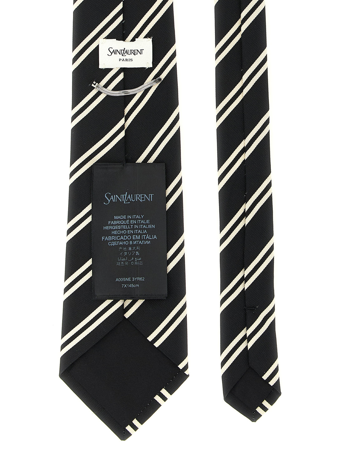 Saint Laurent Striped Tie Cravatte - Nero | beaf513c06001549e9059d6fb99703ea2c8a23e1
