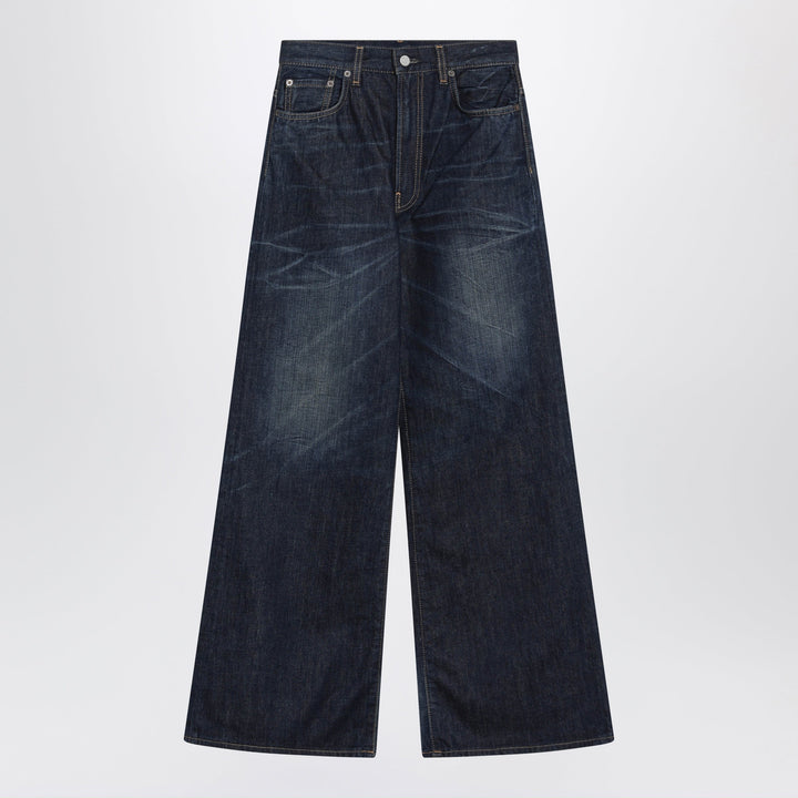 Acne Studios Dark Blue Jeans In Faded Denim