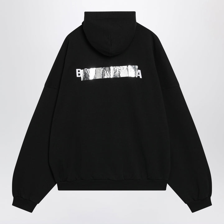 Balenciaga Schwarzes Baumwoll-Sweatshirt mit Reißverschluss
