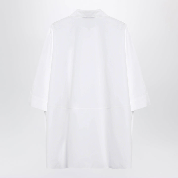Balenciaga Camisa Oversize de Popelín de Algodón Blanca