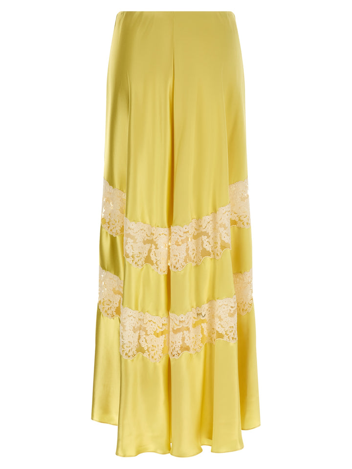Alberta Ferretti Lace Insert Skirt Gonne - Giallo | 87294f80d9e44cfca76e2d03643a856ceeb495d3