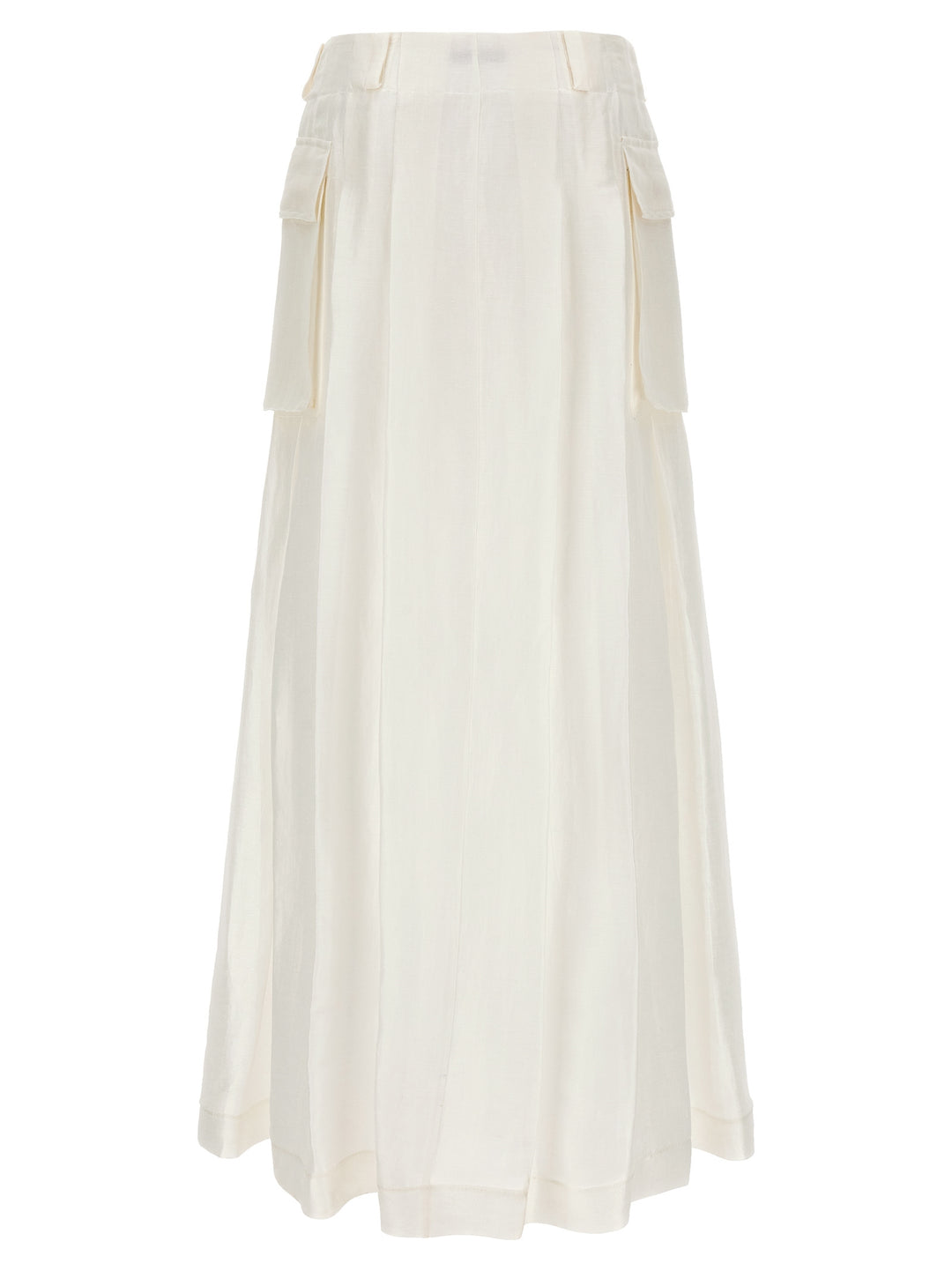 Semi-Transparent Long Skirt Gonne Bianco