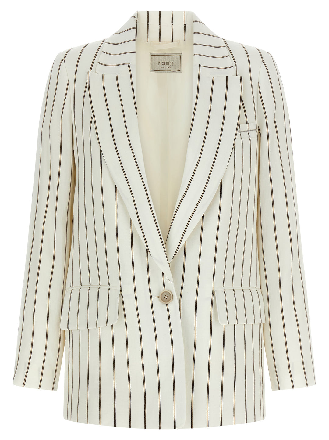 Peserico Pinstripe Twill Blazer BlazerS - Bianco | a7a745e450d253a9f7c5fc20222b8f8344ab952c