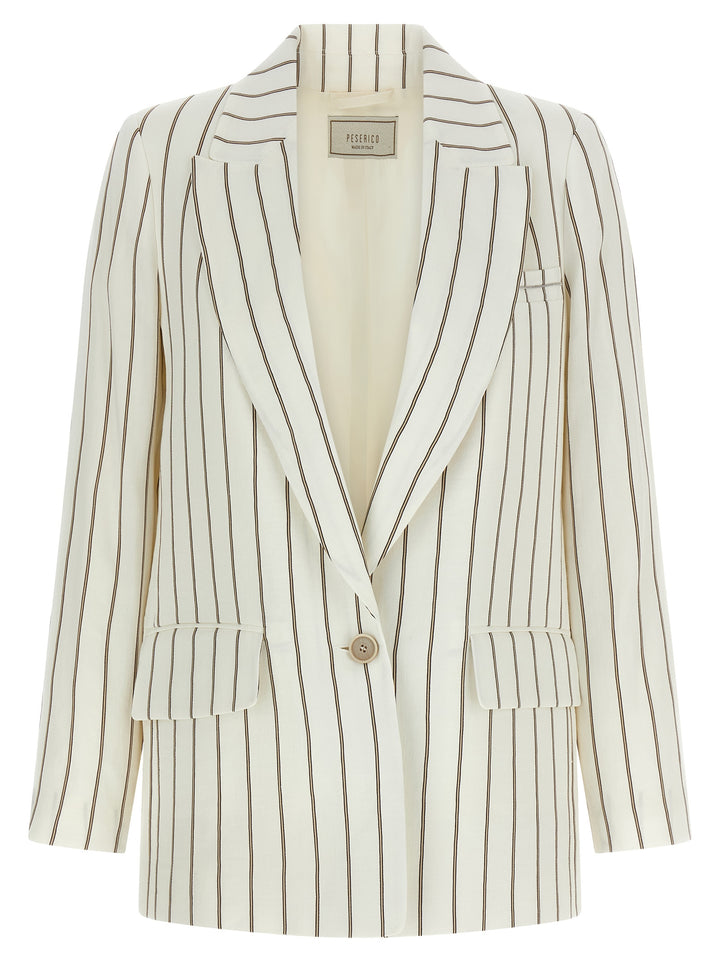 Peserico Pinstripe Twill Blazer BlazerS - Bianco | a7a745e450d253a9f7c5fc20222b8f8344ab952c