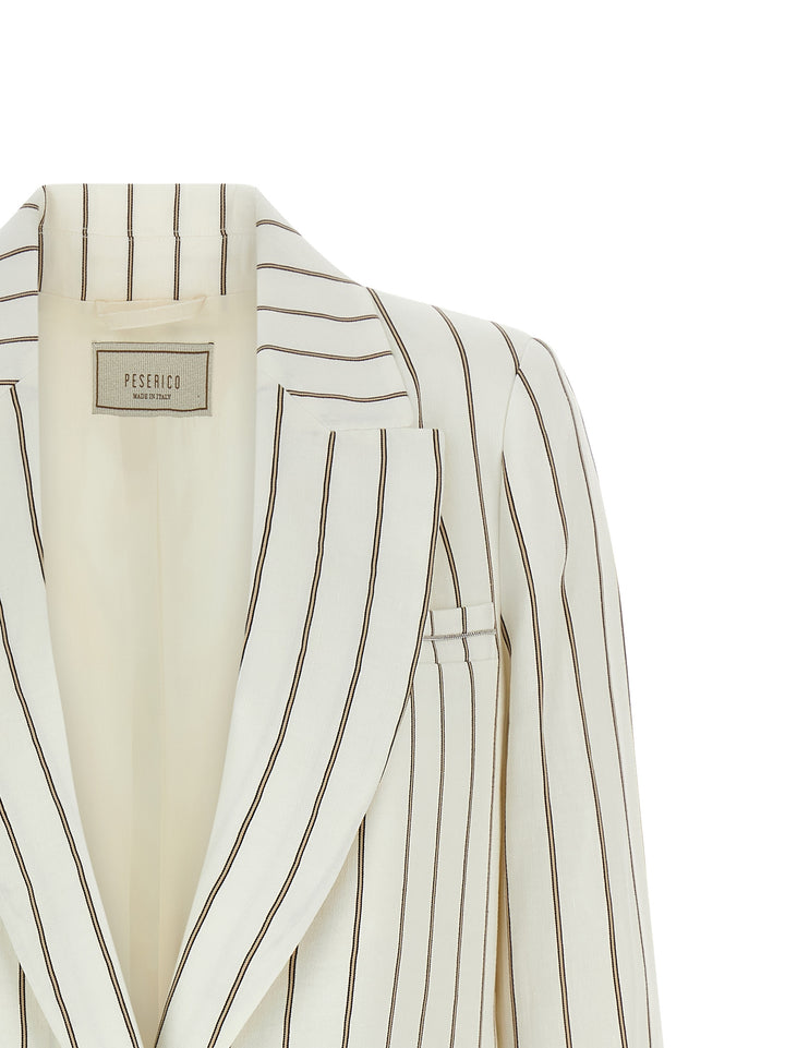 Peserico Pinstripe Twill Blazer BlazerS - Bianco | 631adab85d0110914b372722ffedeac715018715