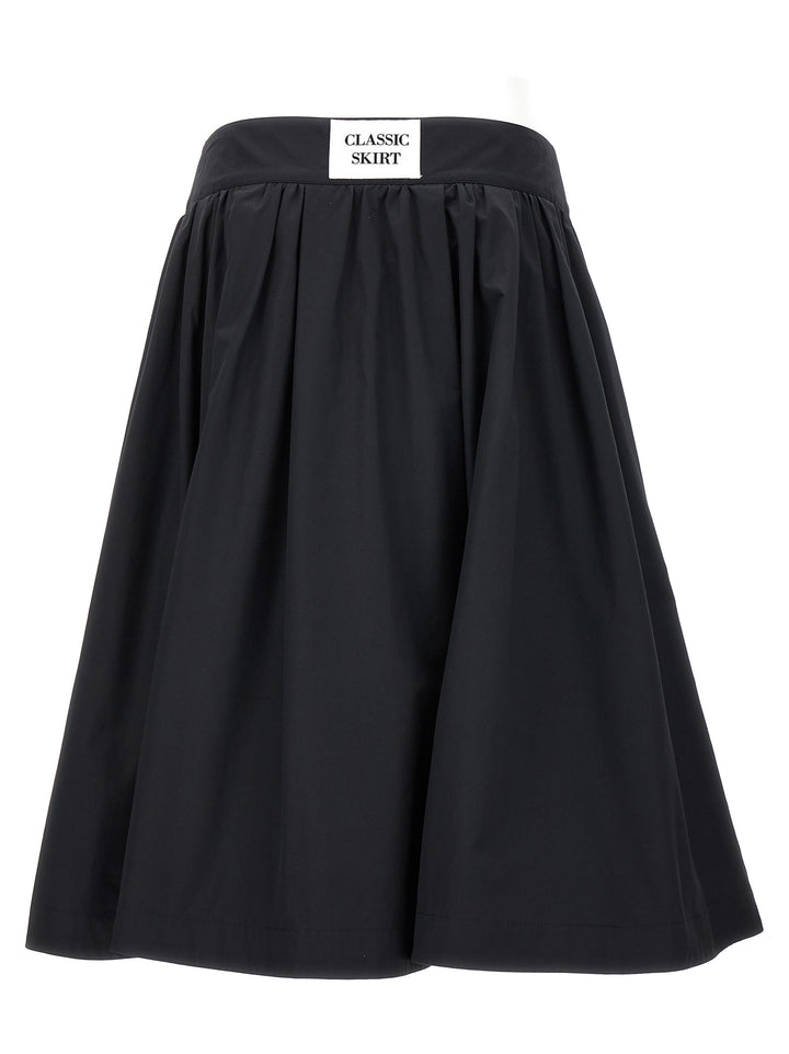 Jewel Button Nylon Blend Skirt Gonne Nero