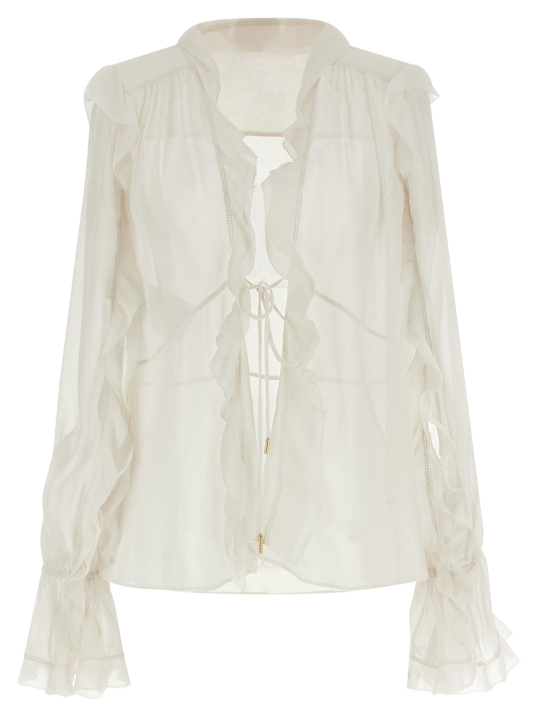 Alberta Ferretti Silk Blouse Camicie - Beige | 16fdf1a158af9ca46208cd38d51e3f40fadd1bfe