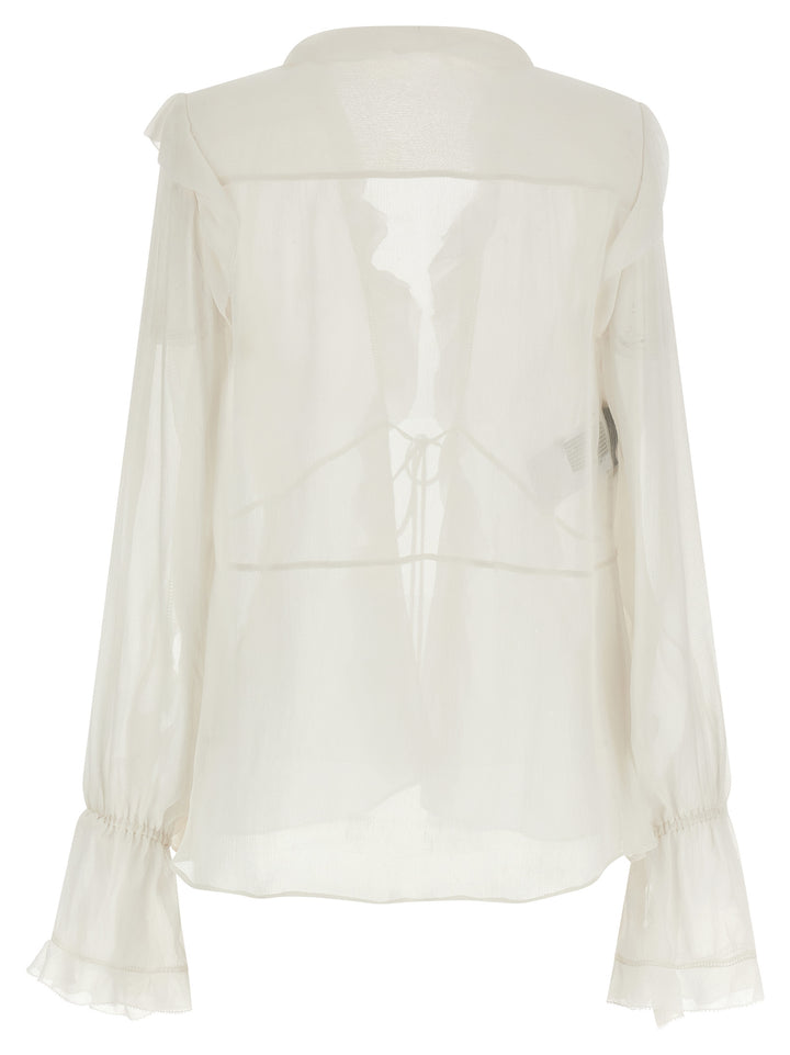 Alberta Ferretti Silk Blouse Camicie - Beige | 0bb18add27ab9f97cdd63ff520020e820497a4bf