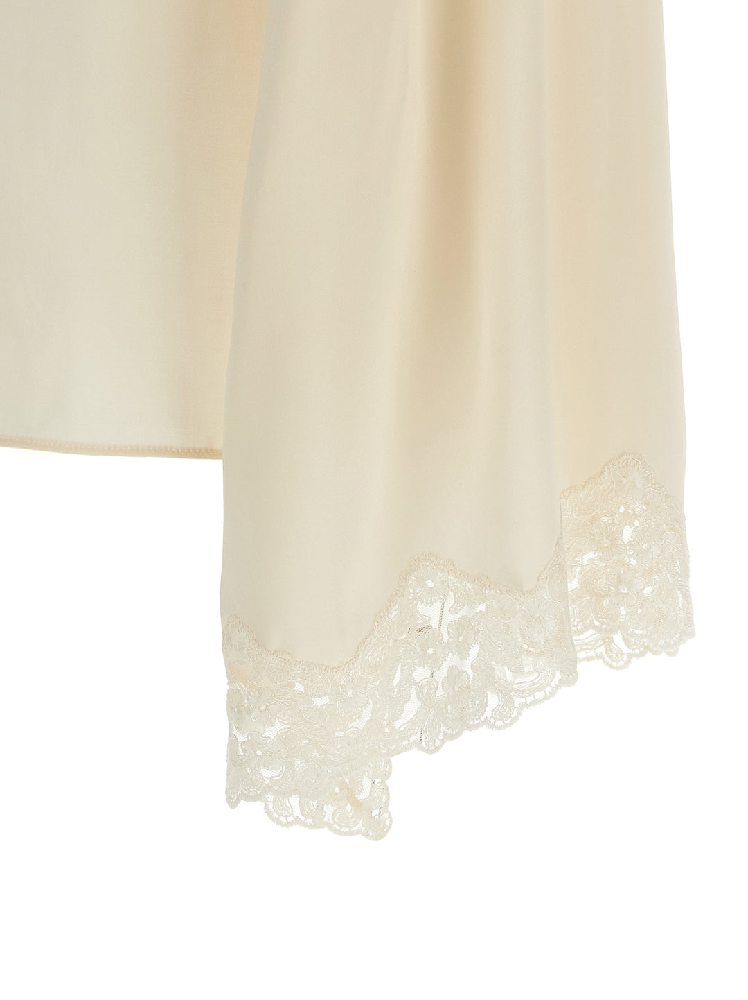 Alberta Ferretti Satin And Lace Shirt Camicie - Beige | f85105f91ef0725fb4a48aaed008dc707809f543