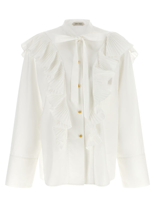 Pleated Ruffle Shirt Camicie Bianco
