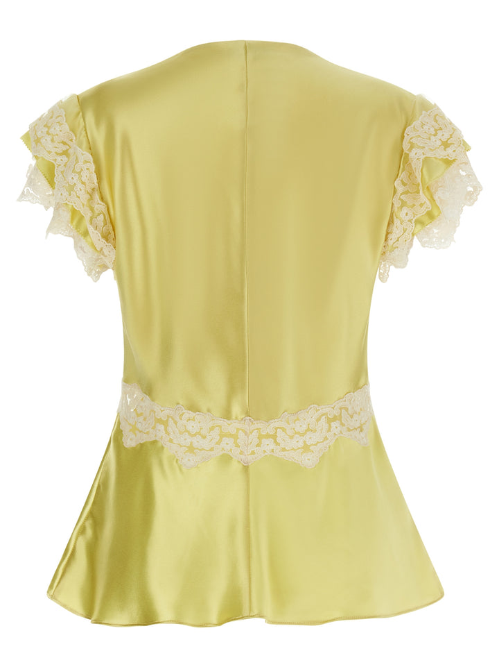 Alberta Ferretti Satin And Lace Top Top - Giallo | 2e45ca82284974db927c26de55c3f790b25be164