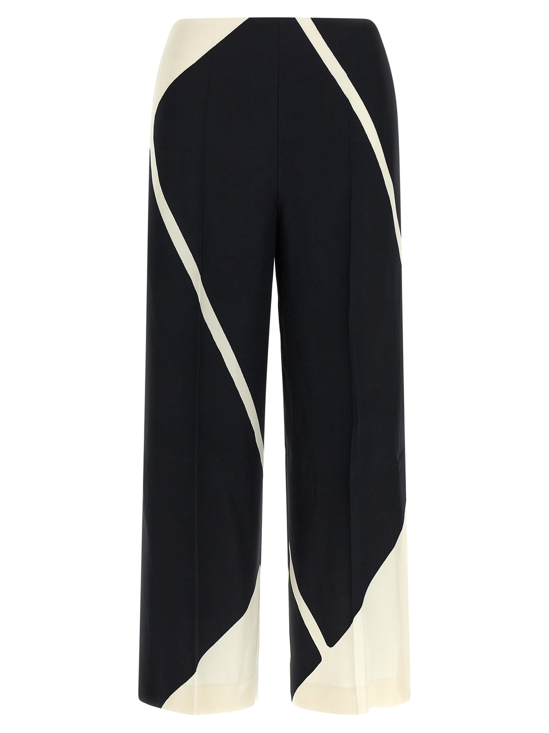 Alberta Ferretti Cropped Pantaloni - Bianco/Nero | acbffc4540abe8e5fcb5b661bddf3f3c39fd9f13