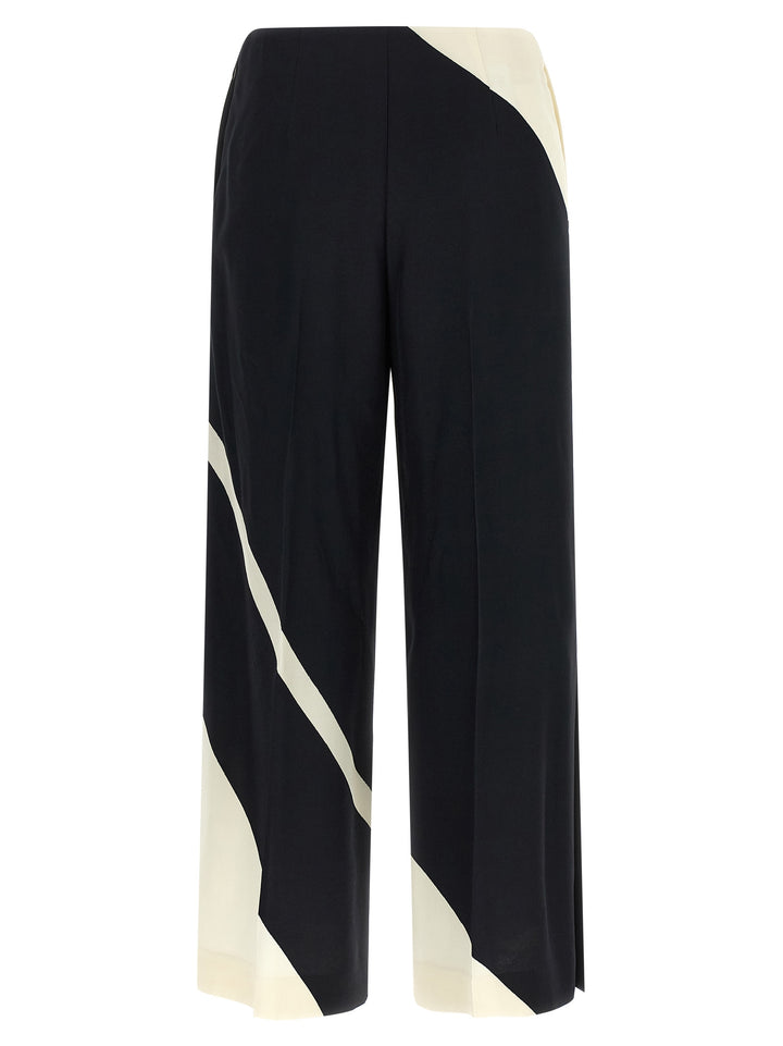 Alberta Ferretti Cropped Pantaloni - Bianco/Nero | 5921d76d624786eff1177ad2a7448a5da63212ef