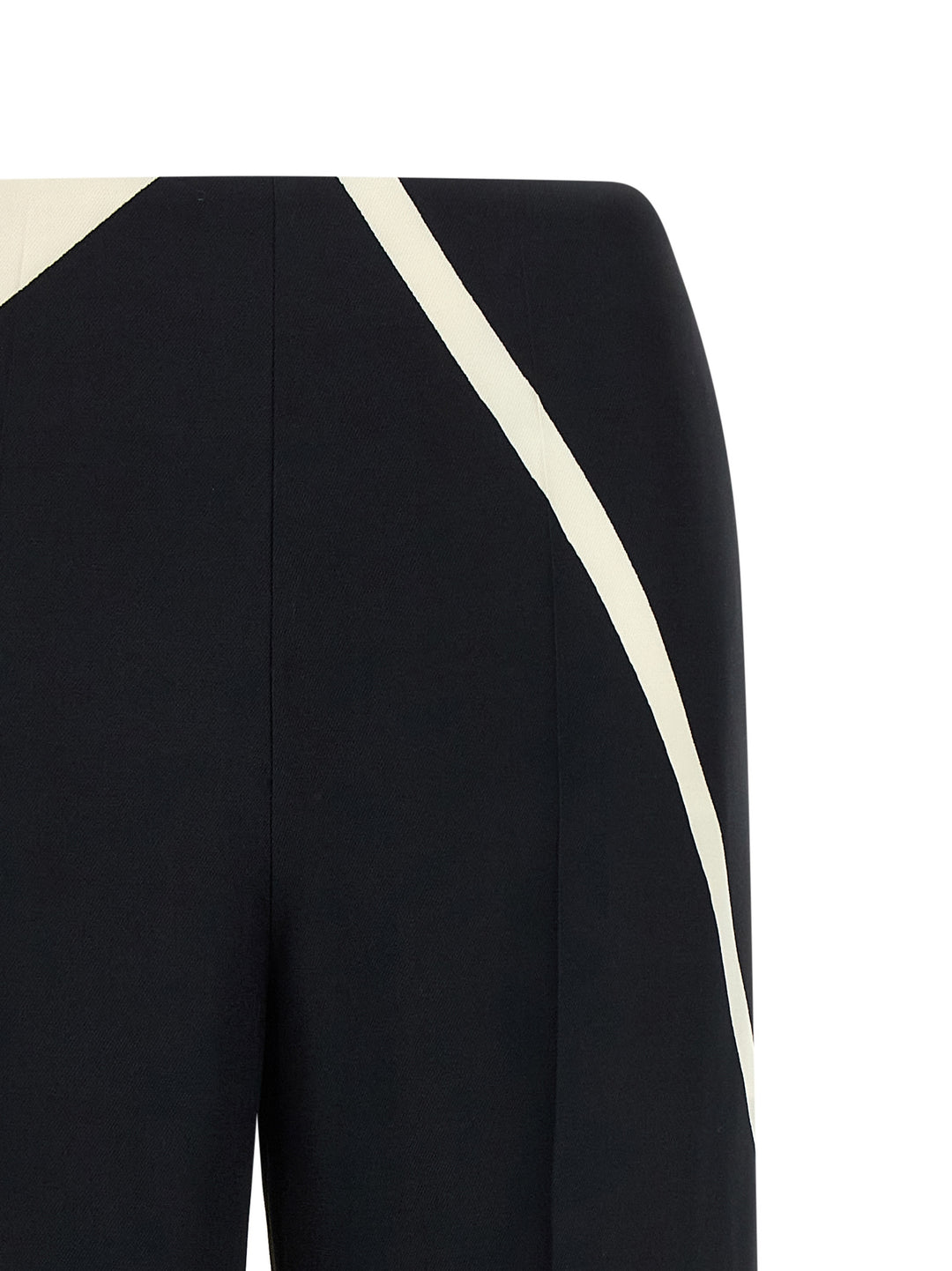 Alberta Ferretti Cropped Pantaloni - Bianco/Nero | 280f5a3c1ba8af9b906fe2a0613d1bed0519b908