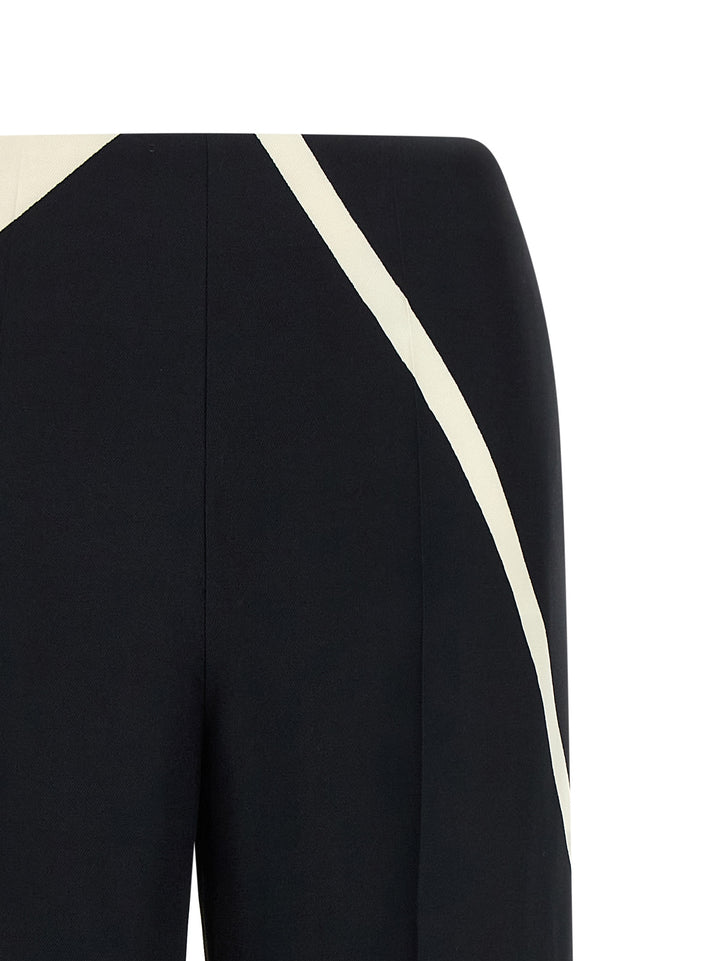 Alberta Ferretti Cropped Pantaloni - Bianco/Nero | 280f5a3c1ba8af9b906fe2a0613d1bed0519b908