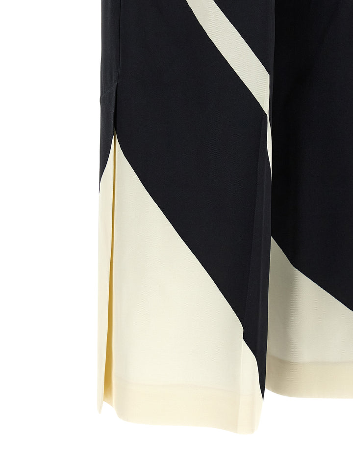Alberta Ferretti Cropped Pantaloni - Bianco/Nero | 94d19a2794f67430fdee8964cbfb35409f6939b1