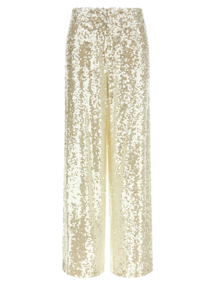 Alberta Ferretti Sequin Pantaloni - Bianco | 3fc0e6271ba766de057e58dd868a28e612ac8f7a