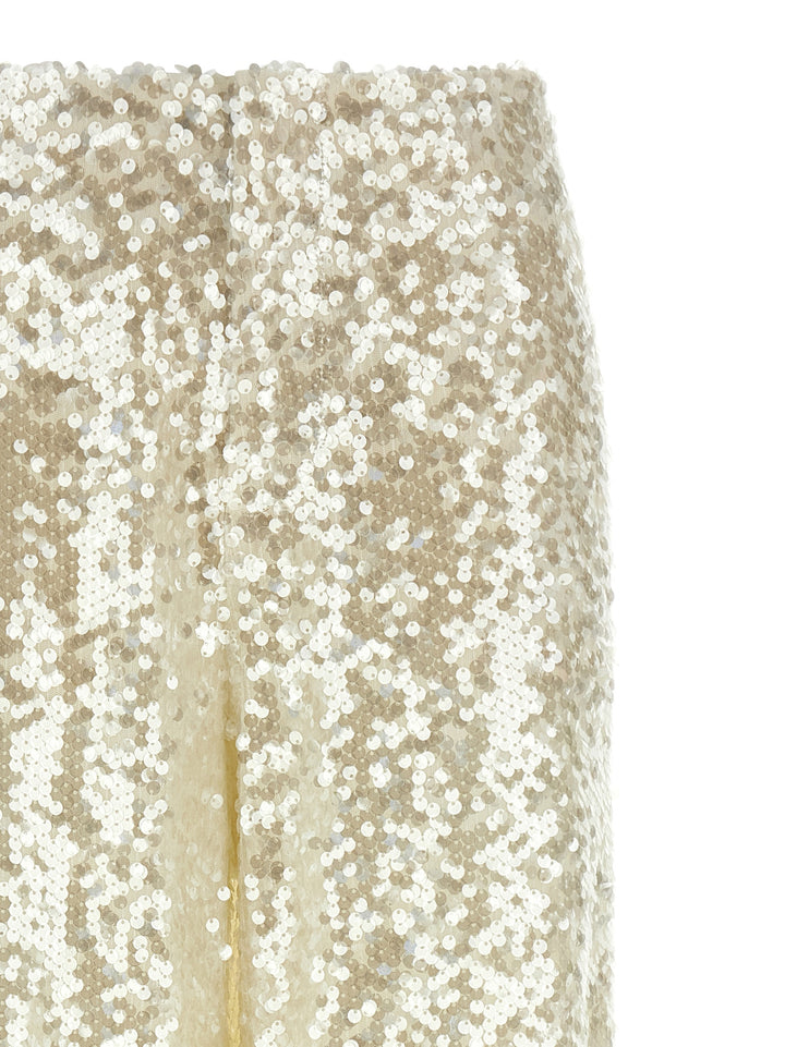 Alberta Ferretti Sequin Pantaloni - Bianco | ba0b1396a8b0314ea75a23eb9a5892676389b0e2