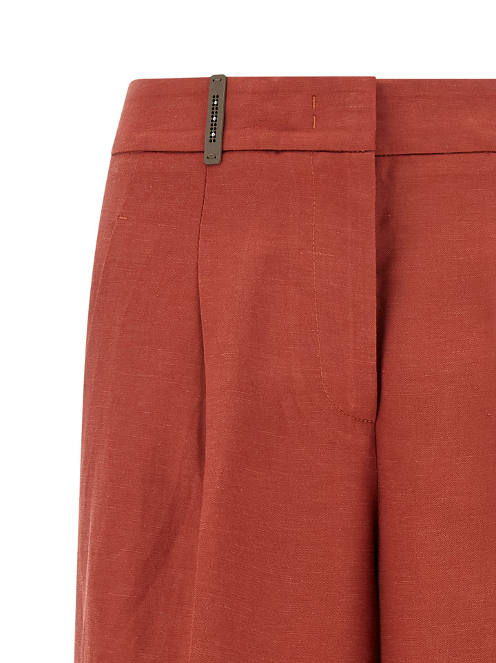 Peserico Linen Viscose Bermuda Shorts Bermuda e Short - Rosso | afae3e5165b3596d9929ce8eeb9a1d14076b2a79