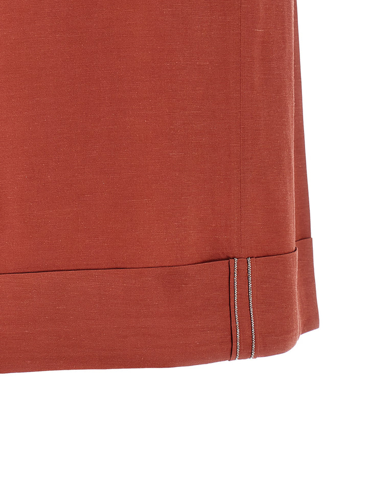 Peserico Linen Viscose Bermuda Shorts Bermuda e Short - Rosso | fbe13adfd922dbe4d23b3cb07e1a8a2b55fb2251