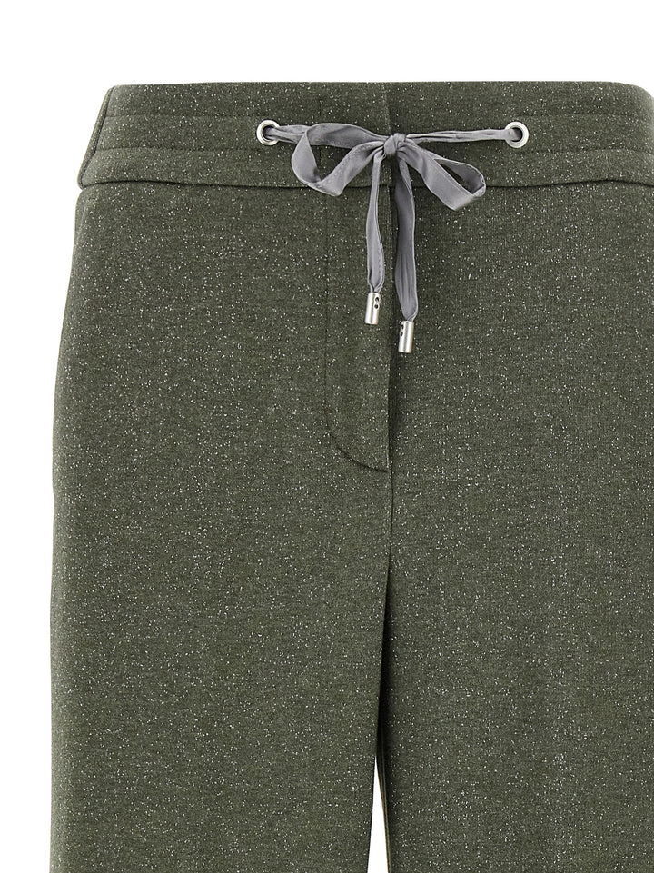 Peserico Lurex Joggers Pantaloni - Verde | 003d18253500f1f2ceaf40b901f8d16d59413c1c
