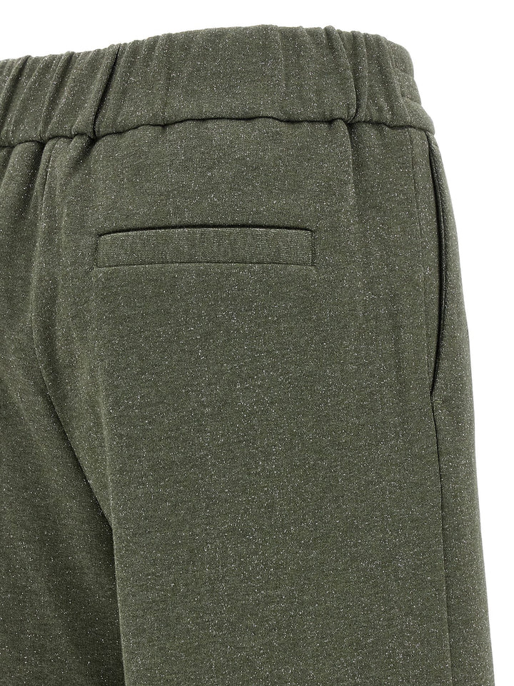 Peserico Lurex Joggers Pantaloni - Verde | 749895e30da9de63dc62f05e80b0d749bad5abc9