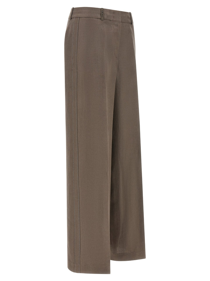 Peserico Linen Trousers Pantaloni - Marrone | 6326a25d5c1698ef02ddc66cb8661304353ca8c4