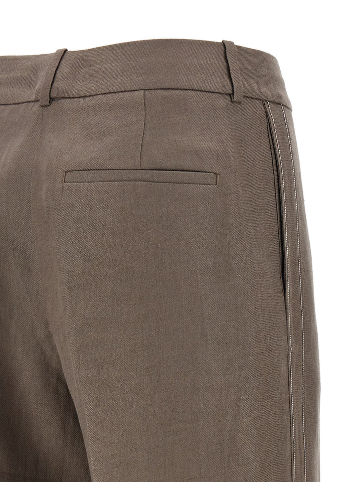 Peserico Linen Trousers Pantaloni - Marrone | 0d5e7b062bfbdf1d9b507d5135bb18741247daa3