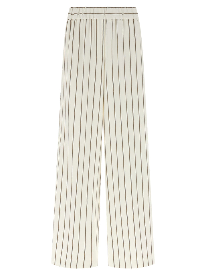 Peserico Pinstriped Twill Pantaloni - Bianco | 593c2eeb81ba341cfcb30ea24c24cbb40de28be7