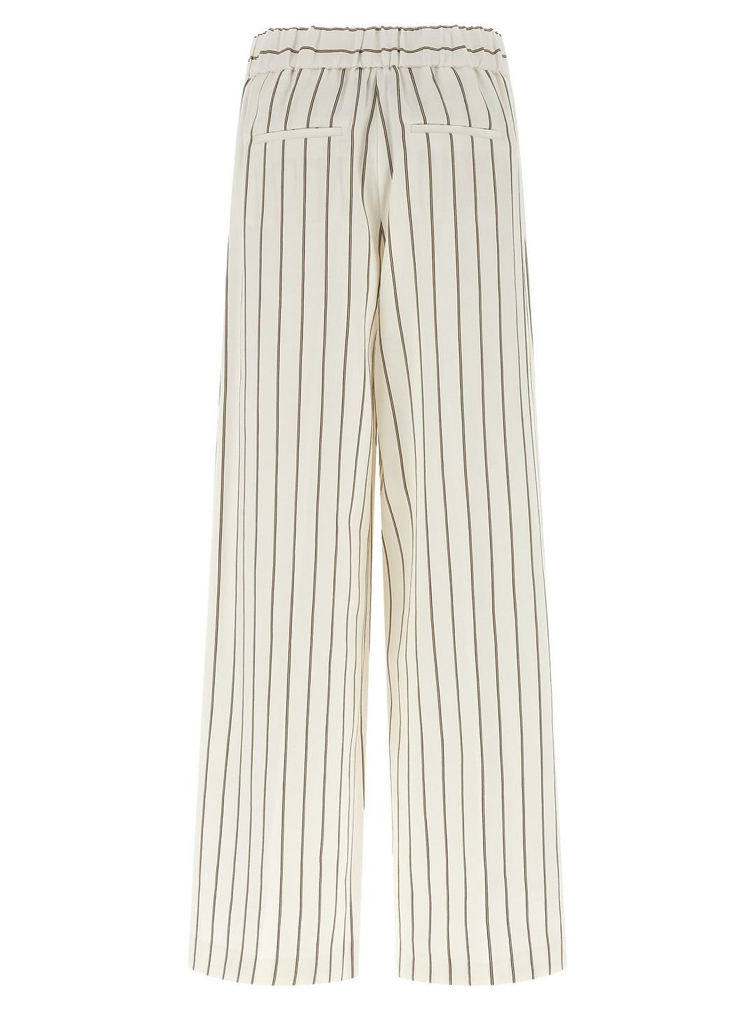 Peserico Pinstriped Twill Pantaloni - Bianco | 7b468db789939a70fd3e2f8214540b80af2de4ef