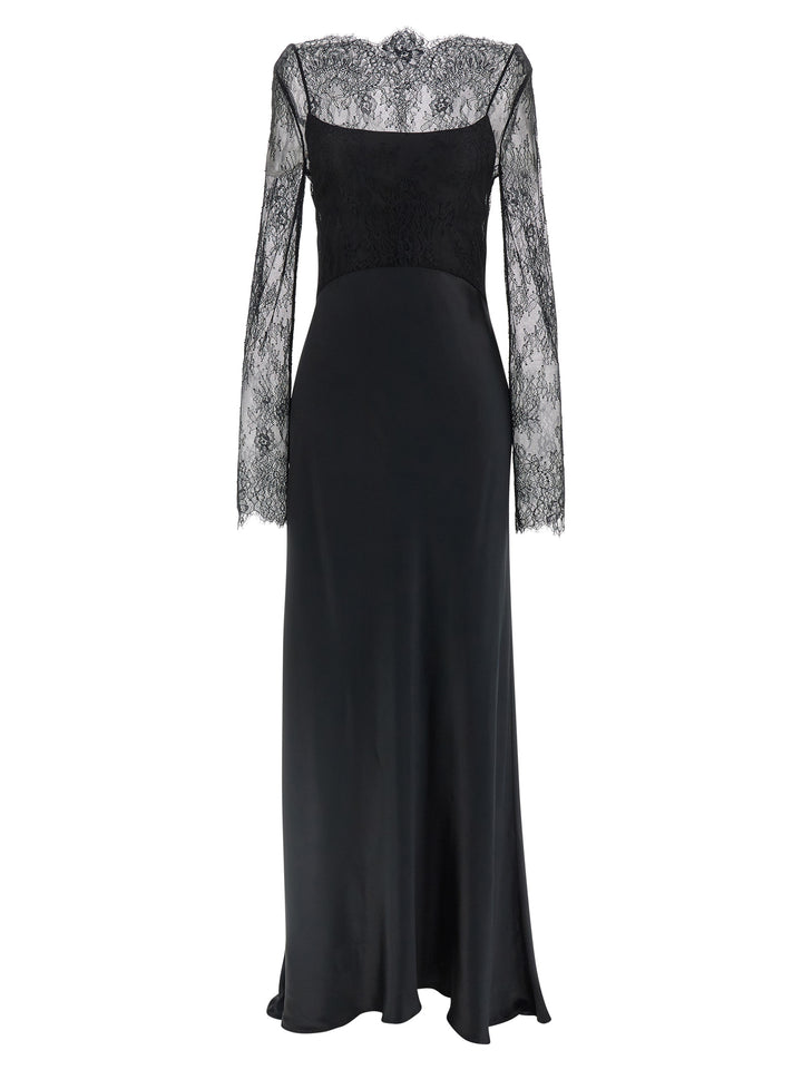 Alberta Ferretti Lace Satin Dress Abiti - Nero | e3c3bdca303122663dac2fff4d1c6d7f2411bbf5