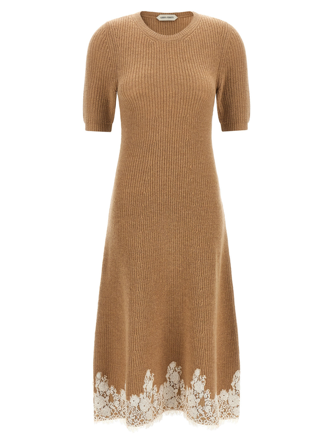Alberta Ferretti Lace Hem Dress Abiti - Marrone | a52cadbb90b59327ed764e18ede1956de4a5149d