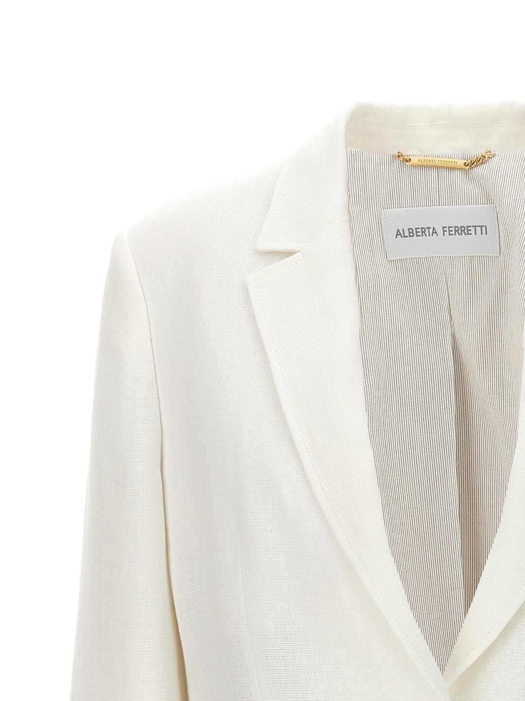 Single-Breasted Linen Blazer Blazer And Suits Bianco