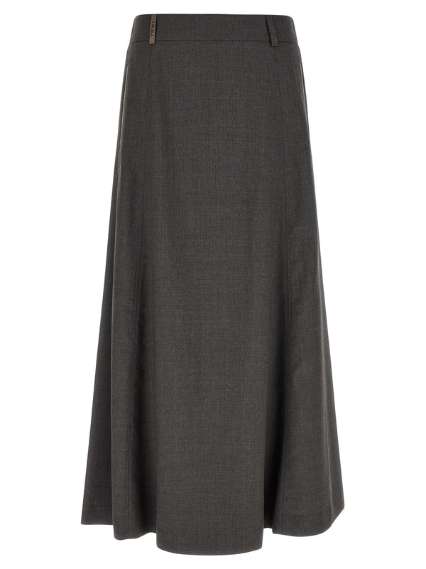 Flared Skirt With Loops Gonne Grigio