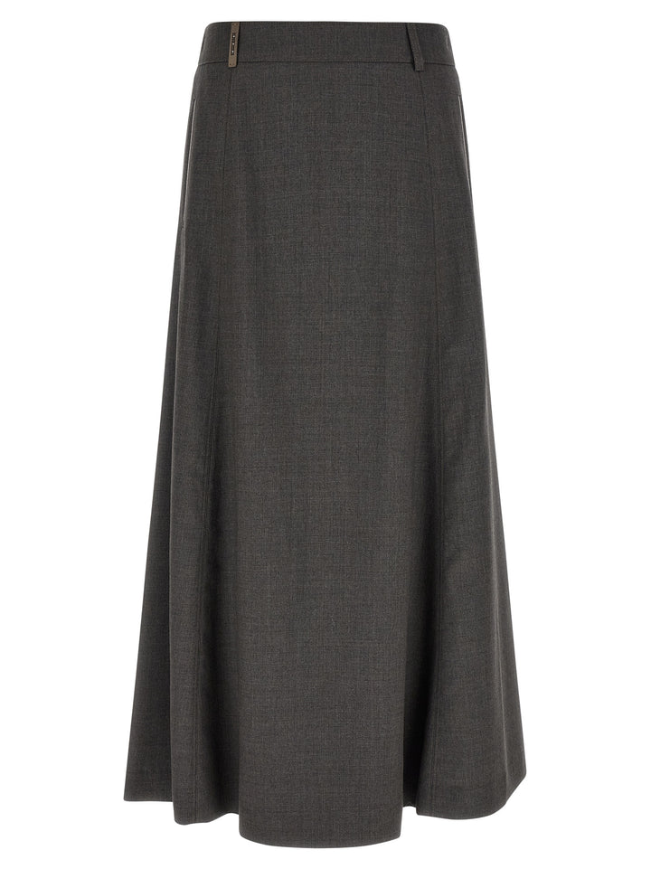 Peserico Flared Skirt With Loops Gonne - Grigio | ae93341483a294da04599e44c601fc36be8e8b5f