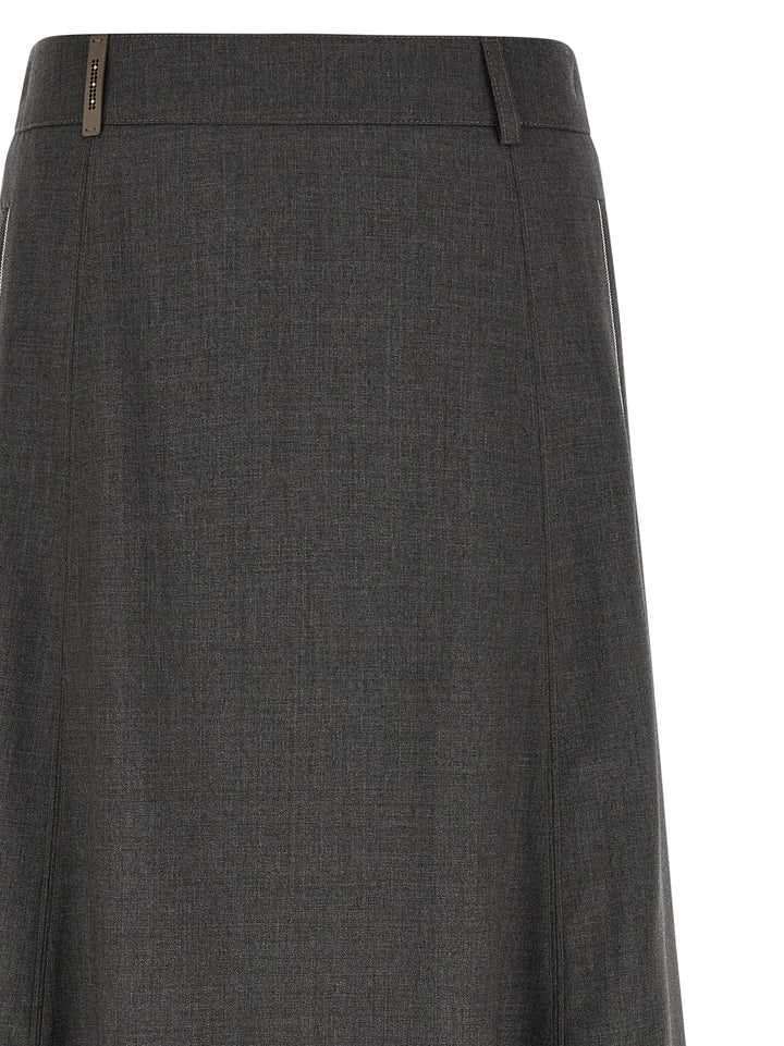 Peserico Flared Skirt With Loops Gonne - Grigio | c0a5692cedfd20769a799d2a34d5c50048174cba