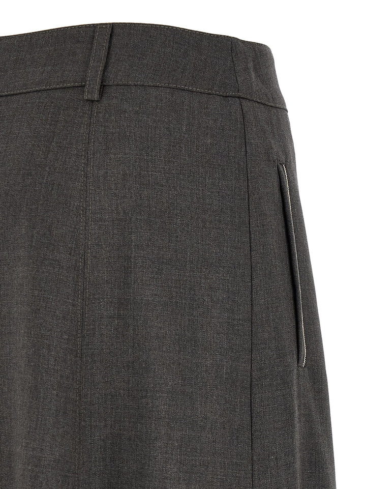 Peserico Flared Skirt With Loops Gonne - Grigio | 915511073b620e4dd8f0a141868fe0bdde4c9073