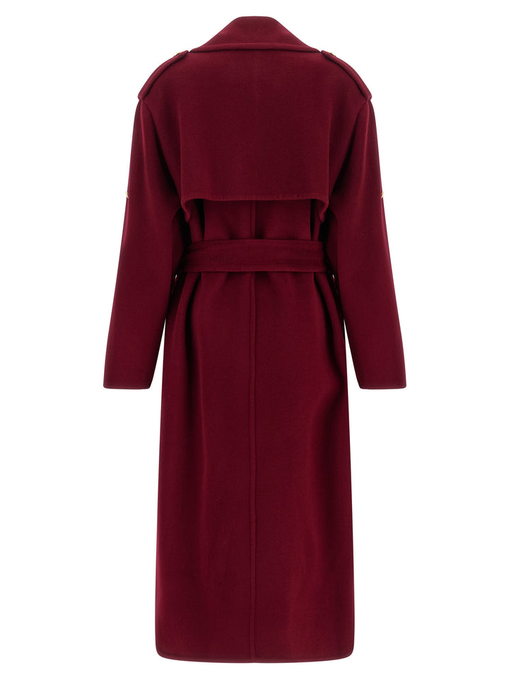 Alberta Ferretti Long Wool Coat Trench e Impermeabili - Rosso | c926ea5c266307b496d000cd98065200c705d93a