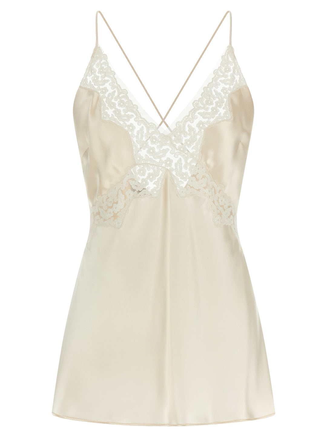 Alberta Ferretti Satin And Lace Top Top - Beige | 2eb2d71867d84c24119d1f23a0ad5d7b5edea3cf