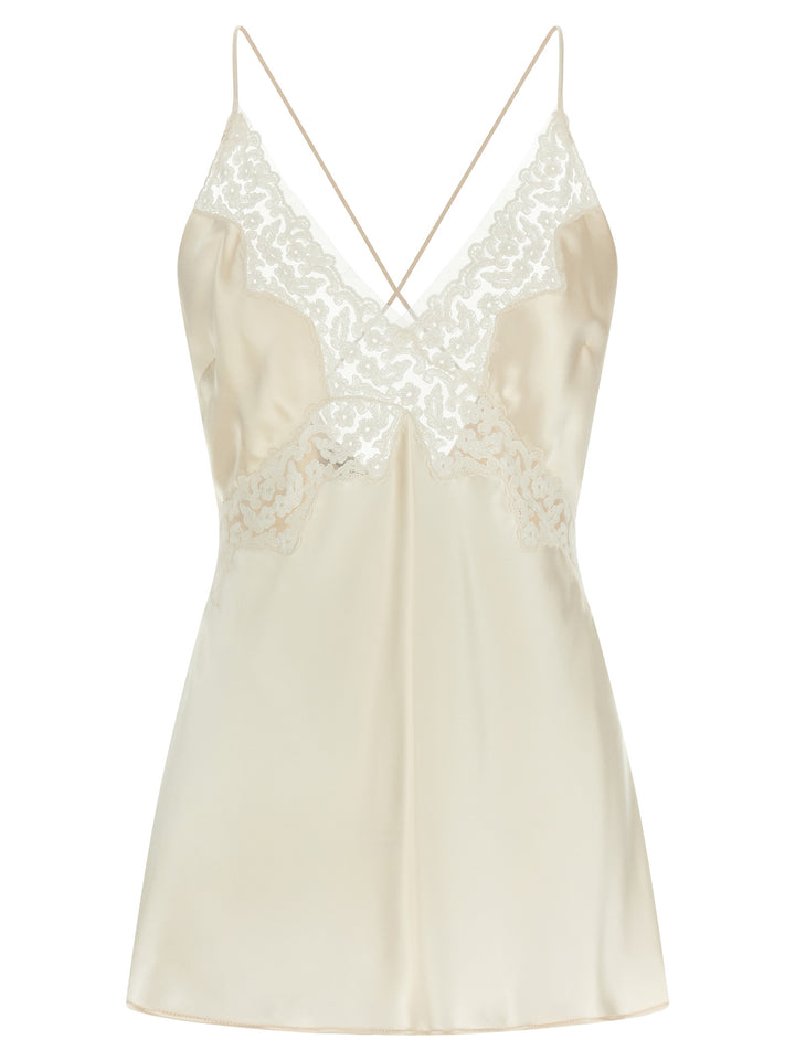 Alberta Ferretti Satin And Lace Top Top - Beige | 2eb2d71867d84c24119d1f23a0ad5d7b5edea3cf
