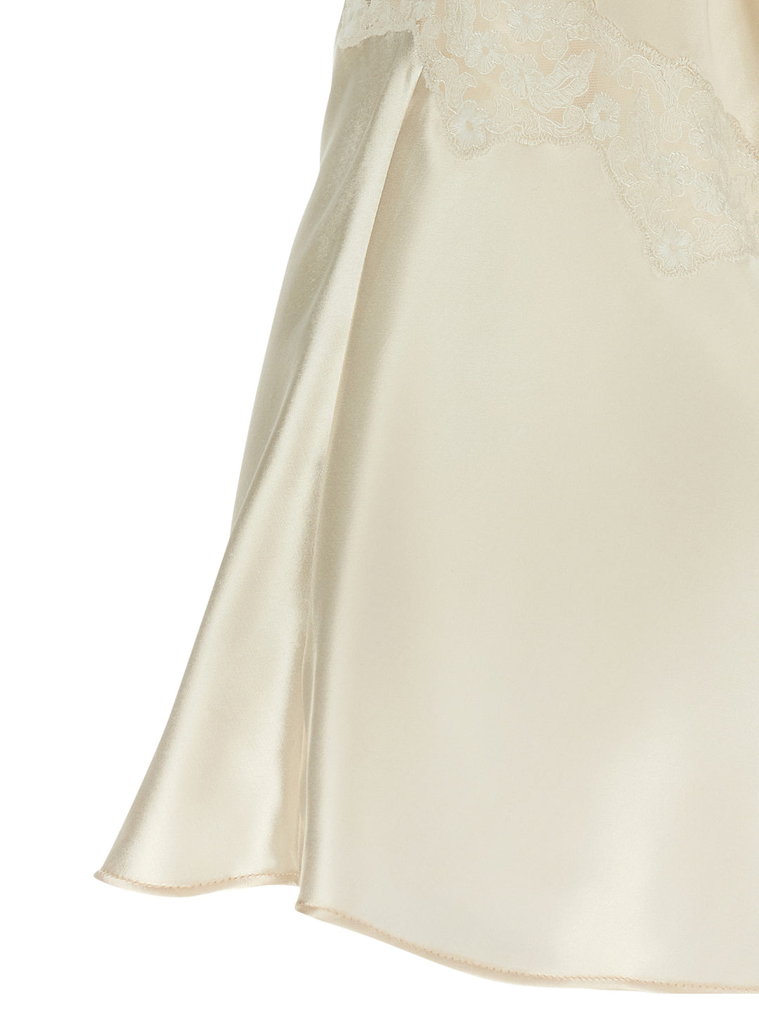 Alberta Ferretti Satin And Lace Top Top - Beige | 9b5dd78423c619fe2032f374693ff0725b5eb2c5