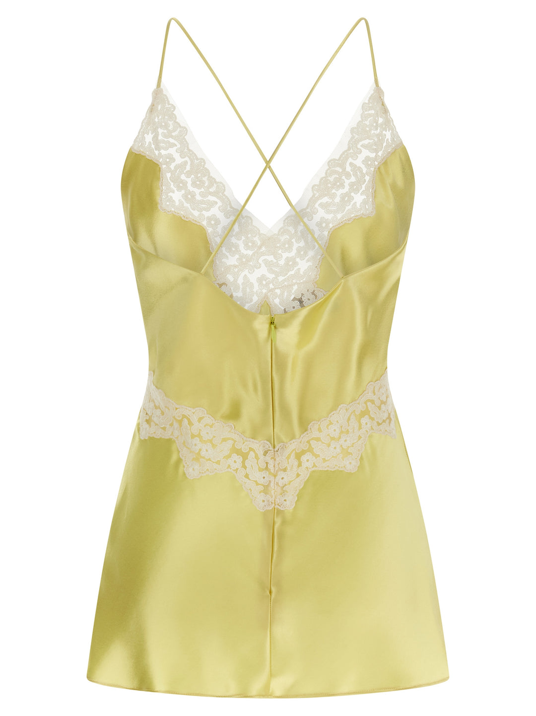 Alberta Ferretti Satin And Lace Top Top - Giallo | cf575b8e60ee8ffa91b3c798e5a69d28c7a0f9c6