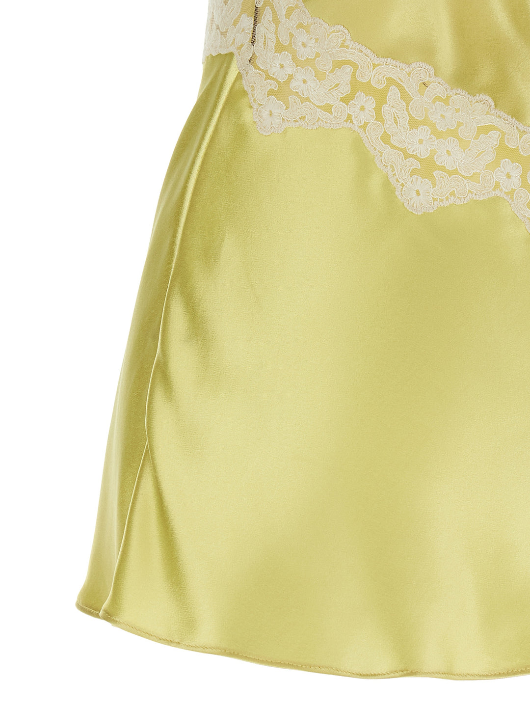 Alberta Ferretti Satin And Lace Top Top - Giallo | ab40086dd0133e0882b2500d27bc00fde697e6a3