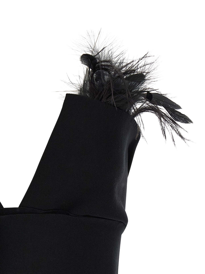 Alberta Ferretti Feather Top Top - Nero | ef633b7c2088d70d96a364a253ceb952f9e66f4e