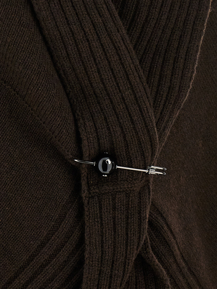 Alberta Ferretti Brooch Cardigan Maglioni - Marrone | 8d11ab5f88a9eac5be6576a33216a60c64897e8c