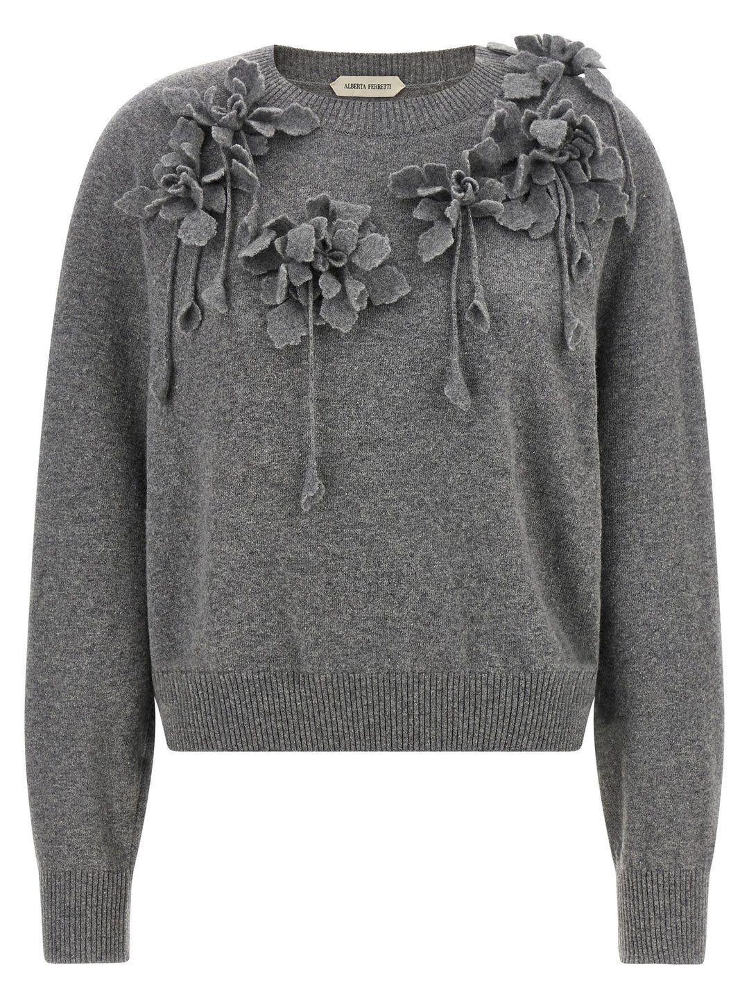 Alberta Ferretti Embroidered Flower Sweater Maglioni - Grigio | b3ade028ca217549f1fd9f3b54792667d4f38f3f
