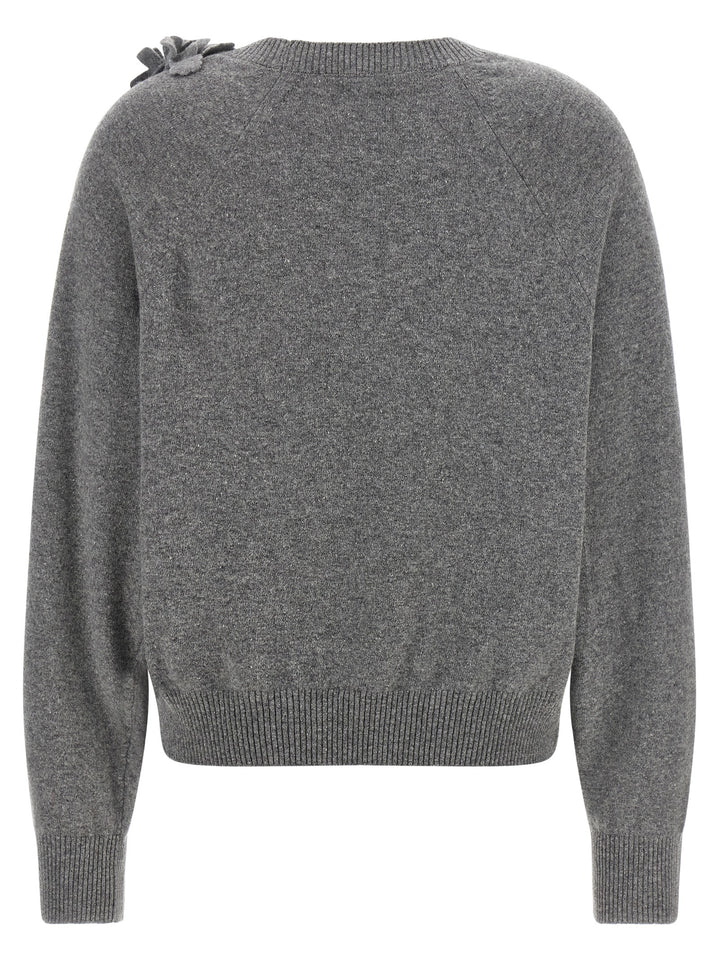 Alberta Ferretti Embroidered Flower Sweater Maglioni - Grigio | 2b8c86f0b87e8513621a080c87e8889e7d06209c