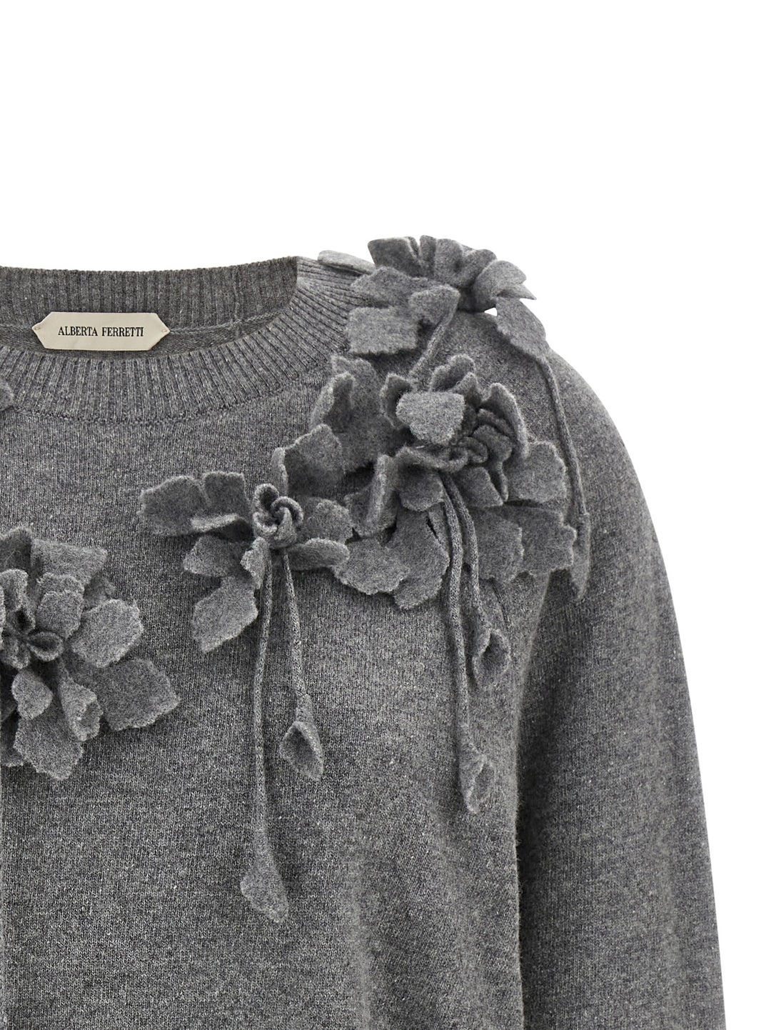 Alberta Ferretti Embroidered Flower Sweater Maglioni - Grigio | 5f9cc5827aaaa21c8c2801ff0fc8e5b9bc06cbf1