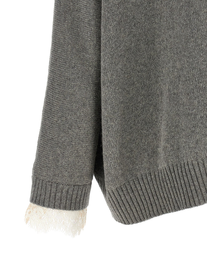 Alberta Ferretti Central Stitching Sweater Maglioni - Grigio | 2e76efa01fa409d98d1d6ba536ac2c77c59a83a9